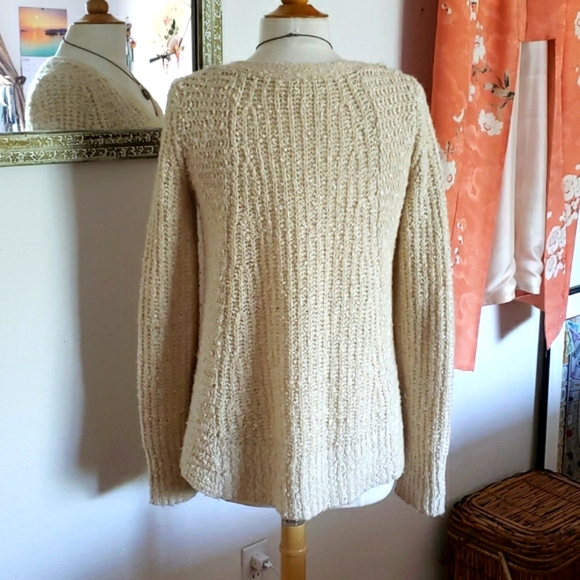 Moth for Anthropologie A-Line Cream Sweater with Zipper Size Small - Picture 5 of 13